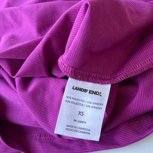 NWT Lands’ End Pink Purple Stripe Sleeveless Quarter Zip Activewear Top Women XS - Picture 7 of 7